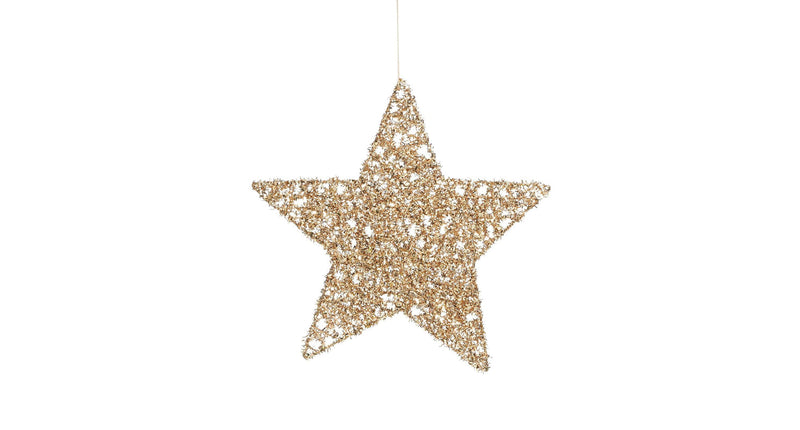 Ornament ster dicht champagne - d25cm
