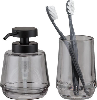 Sealskin mood - badkamerset - zeepdispenser 380 ml - tandenborstelbeker - grijs
