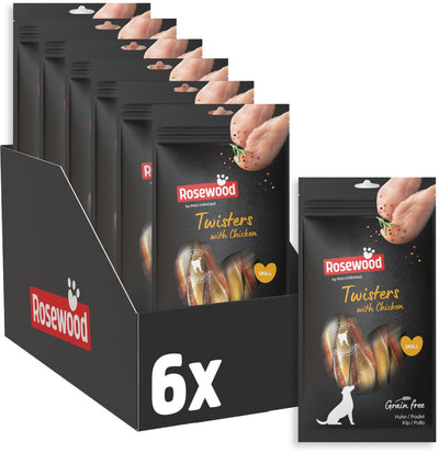 Rosewood twisters kip small - kauwstaven voor kleine honden - kip en runderhuid - 6 x 90 g