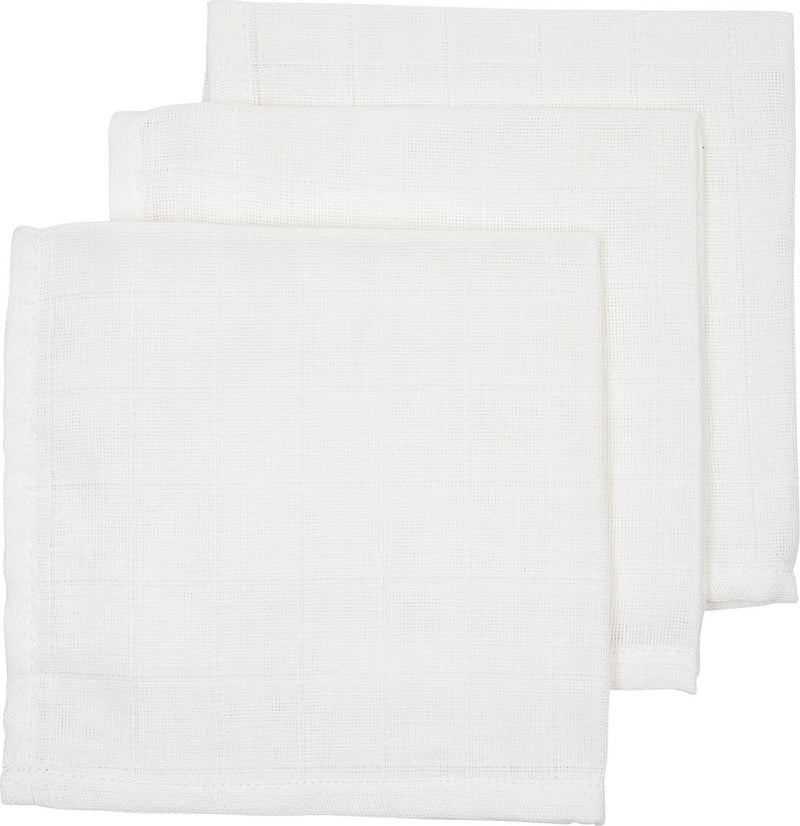 Meyco baby uni monddoekjes - 3-pack - hydrofiel - white - 30x30cm