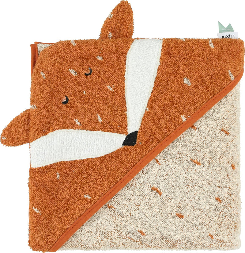 Trixie badcape - mr. fox - 75x75cm - 100% biologisch katoen - hooded towel - handig formaat