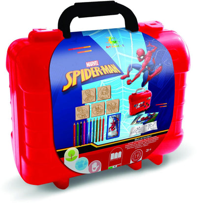 Spider-man multiprint spiderman - koffer - 5 stempels + 10 potloden