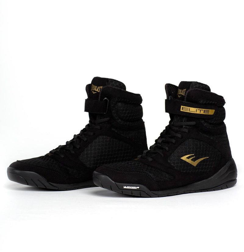 Everlast elite 2 - boksschoenen - high-top - zwart goud (beschikbaar in verschillende maten)