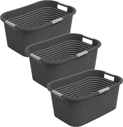 Rotho country wasmand - set van 3 - 40 ltr - antraciet