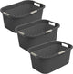 Rotho country wasmand - set van 3 - 40 ltr - antraciet