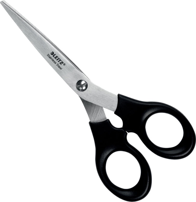 Leitz roestvrijstalen schaar - 165 mm - ergonomische handgreep - zwart