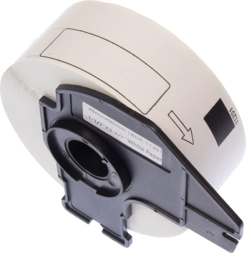 Kangaro etiketten op rol - compatible brother dk-11201 - zwart wit - 29x90mm - 1 rol a 400 etiketten - k-dk11201