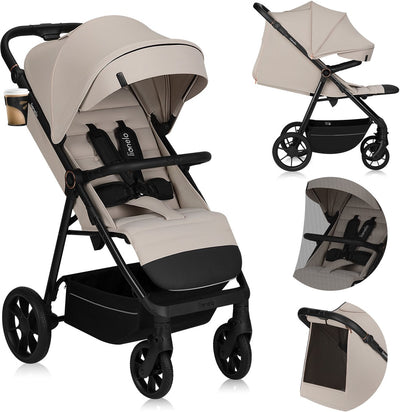 Lionelo iva - wandelwagen buggy premium - 6 maanden 4 jaar (tot 22 kg) - 360° zwenkwielen met vering - magnetische gordel - xxl zonnekap upf50 - verstelbare rugleuning, voetsteun duwbeugel - grote boodschappenmand - stad terrein - kinderwagen