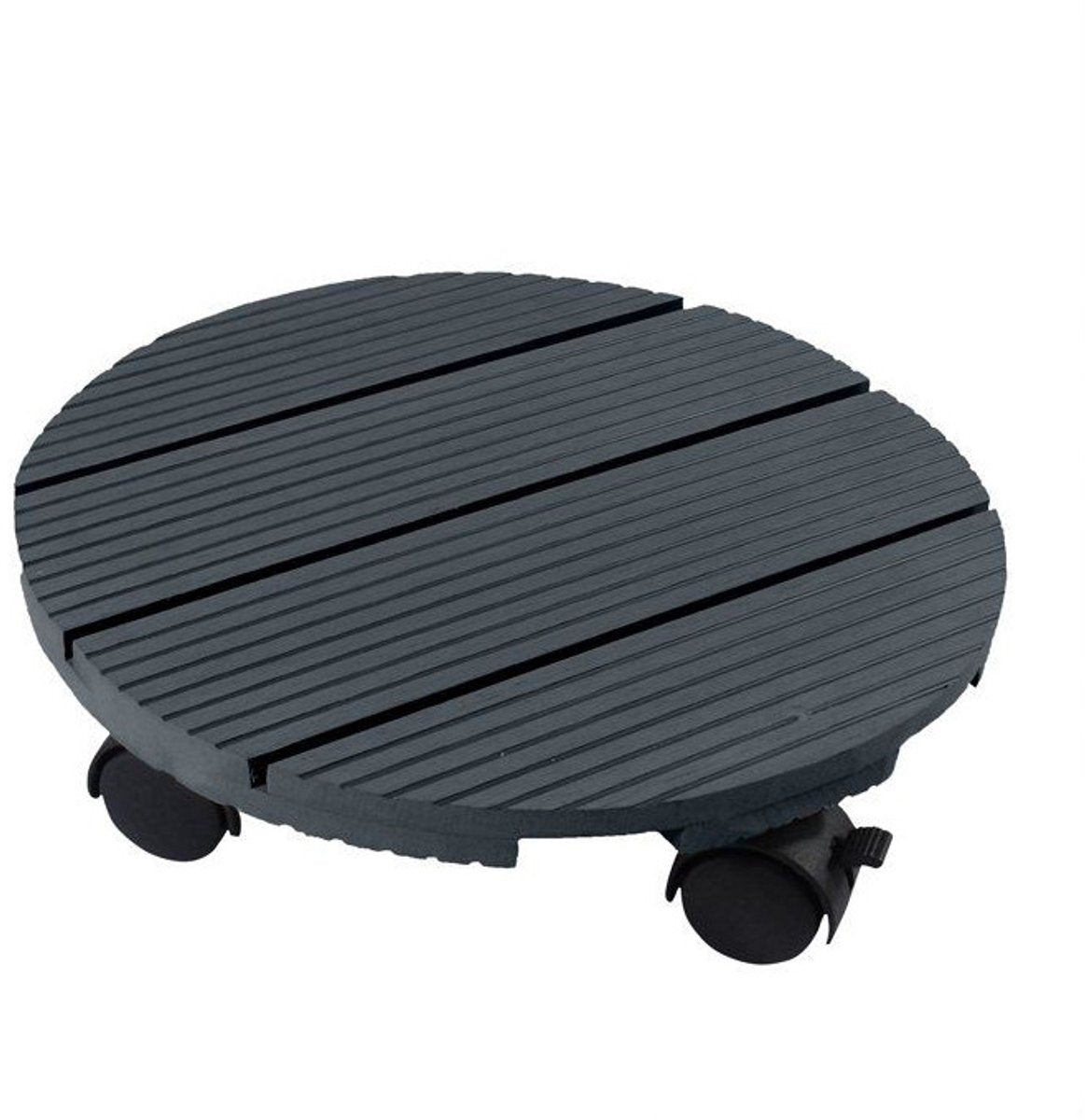 Nature - planttrolley met wieltjes - ø30cm - antraciet - houtcomposiet