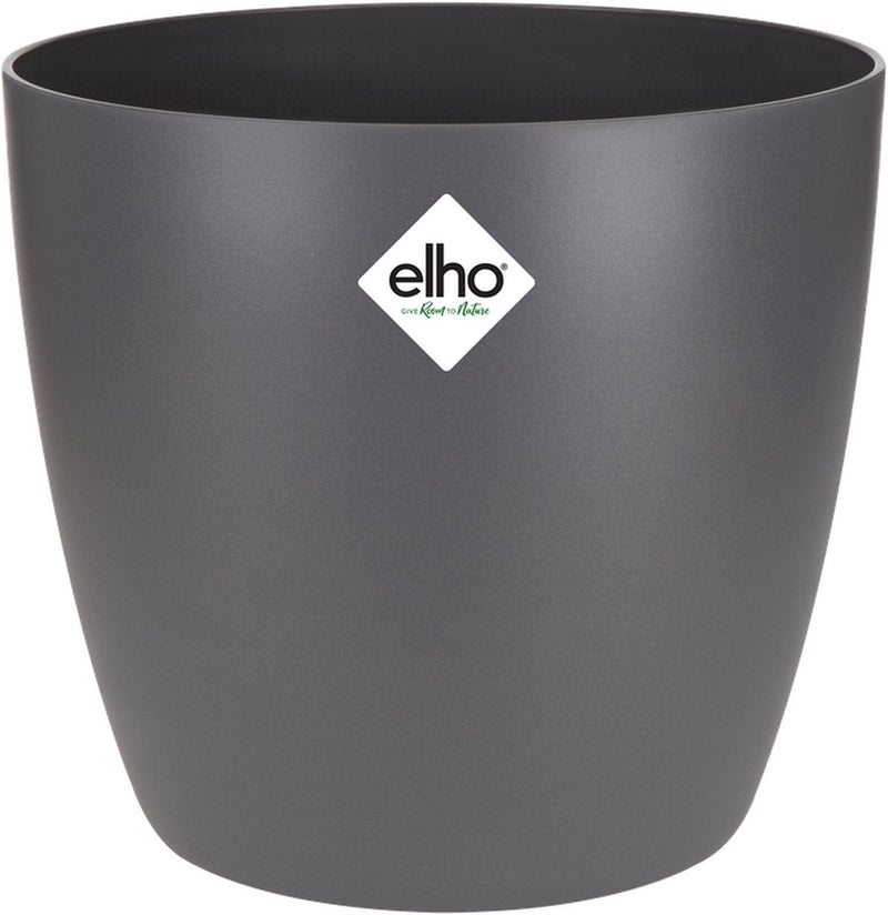 Elho brussels rond 20 - bloempot voor binnen - 100% gerecycled plastic - ø 20.0 x h 18.7 cm - antraciet