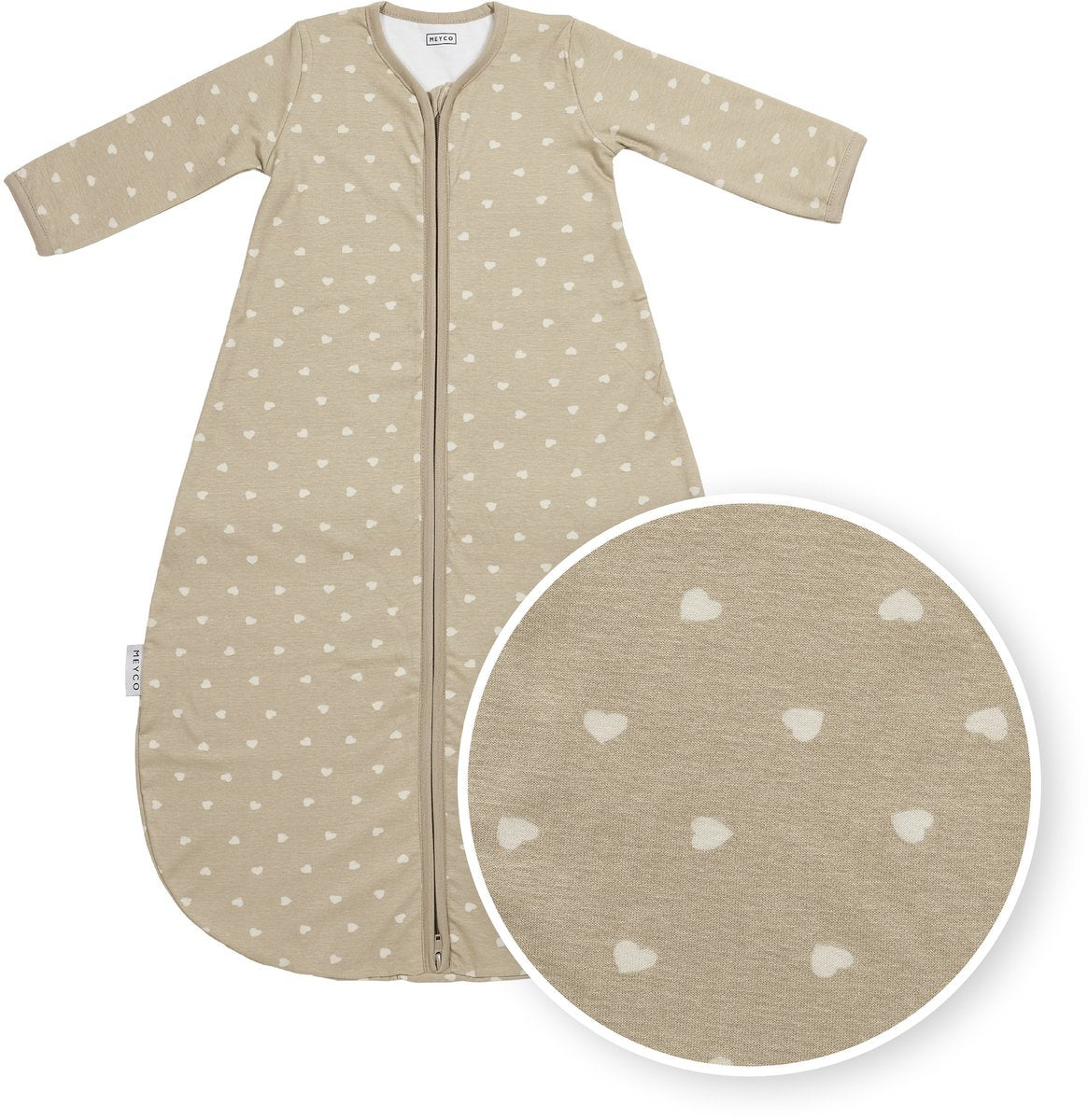 Meyco baby sweet heart baby slaapzak rond - sand soft sand - 90cm - 1.0 tog