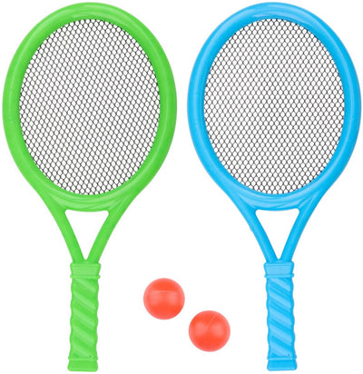 Eddy toys tennis set 4 delig - tennis playset met 2 tennisrackets en 2 ballen - tennis set voor 2 spelers - lichtgewicht rackets - buitenspeelgoed voor tuin en strand - item 29756