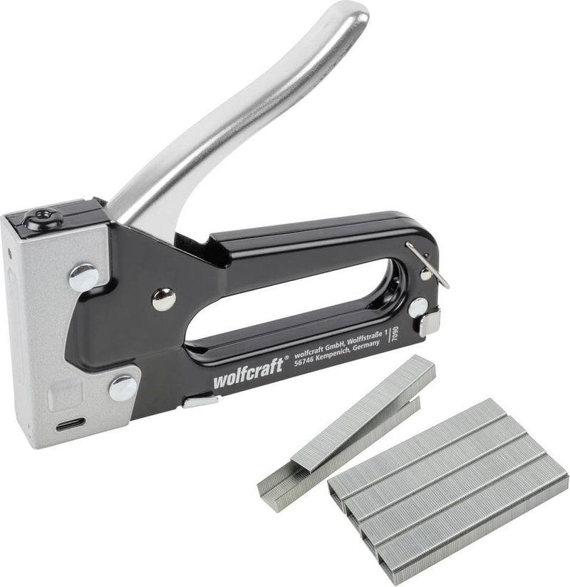 Wolfcraft - tacker - handtackerset met 1000 nietjes - nietpistool - 7090000