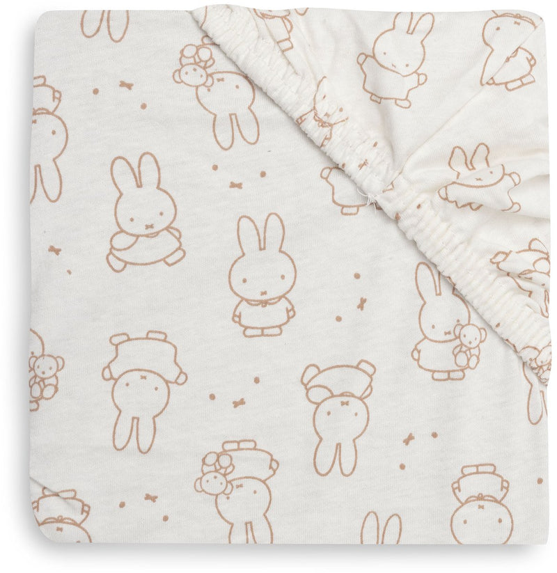 Jollein hoeslaken jersey 70 75x140 150cm miffy moments light terra