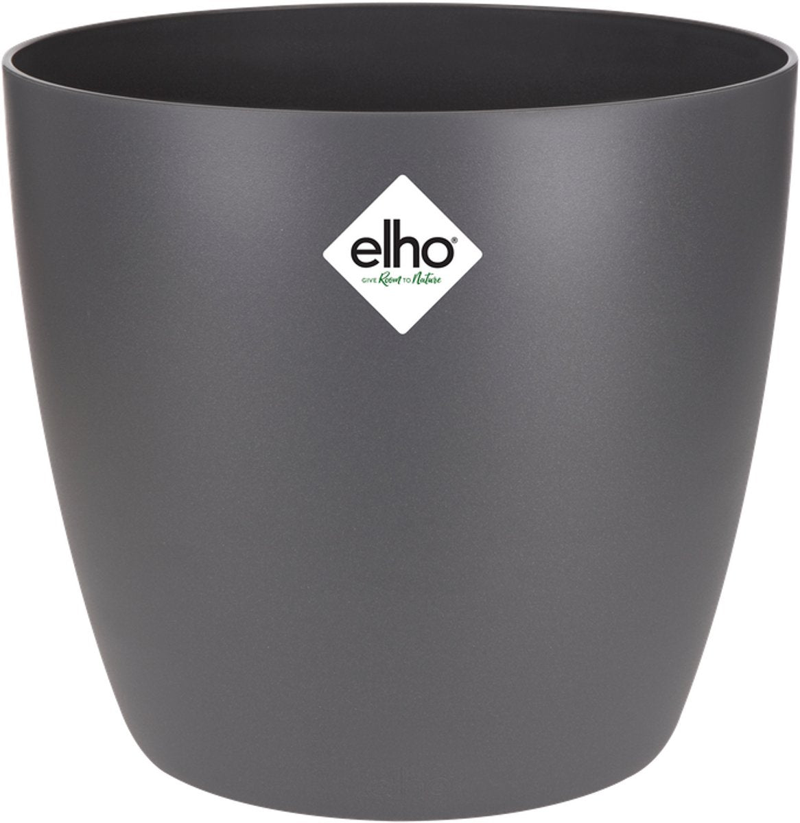 Elho brussels rond 14 - bloempot voor binnen - 100% gerecycled plastic - ø 13.5 x h 12.6 cm - antraciet