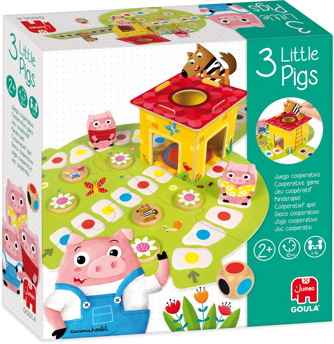Goula jumbo - - drie kleine biggetjes - kinderspel - bordspel kinderen vanaf 2 jaar - speelgoed