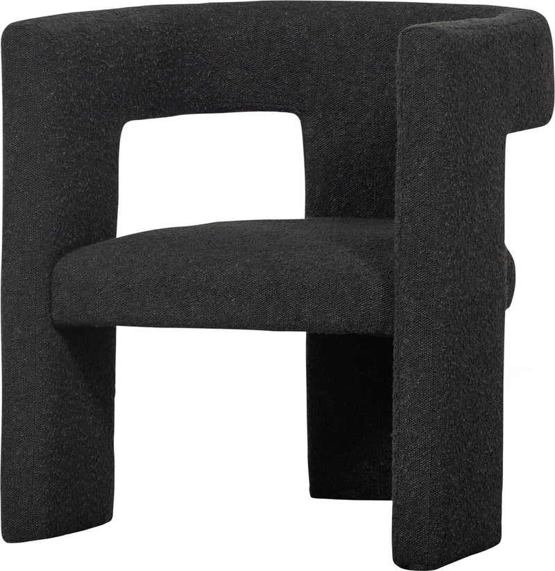 Woood tiwa fauteuil - bouclé - donkergrijs - 70x64x64