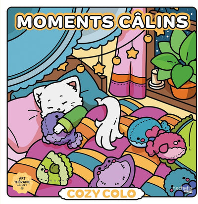 Hachette heroes atelier créatif autres licences cozy colo cozy colo - moments calins cuddly moments - hachette - kleurboek voor volwassenen en kinderen