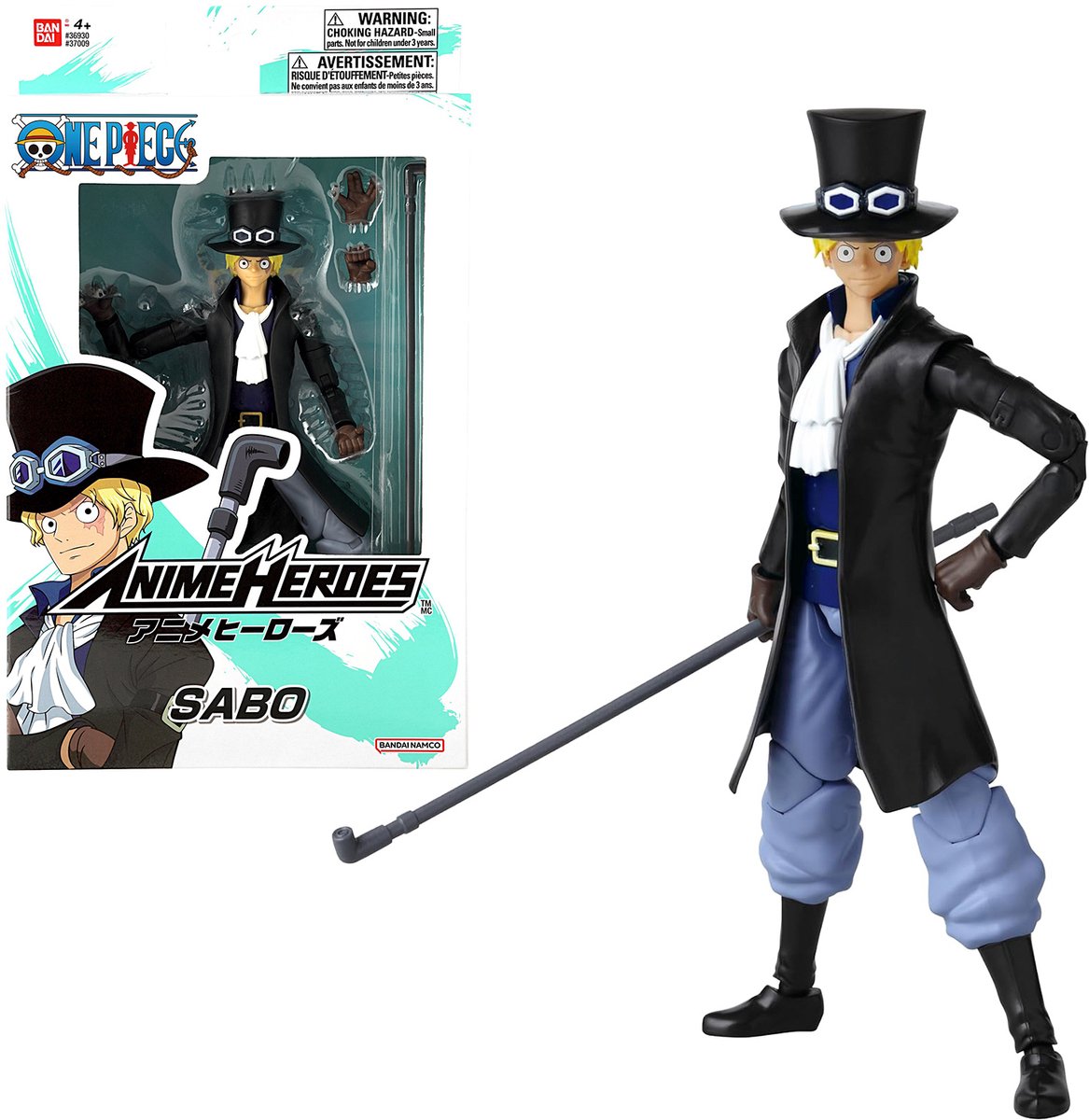 Bandai - anime heroes - one piece - anime heroes figuur 17 cm - sabo action figure - officieel gelicenseerde manga one piece - sabo action figure and collection - speelgoed kinderen 4+ jaar oud - 37009