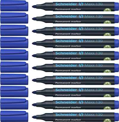 Schneider schrijfwaren schneider permanent marker - maxx 130 - ronde punt - schrijfkleur blauw - doos 10 stuks