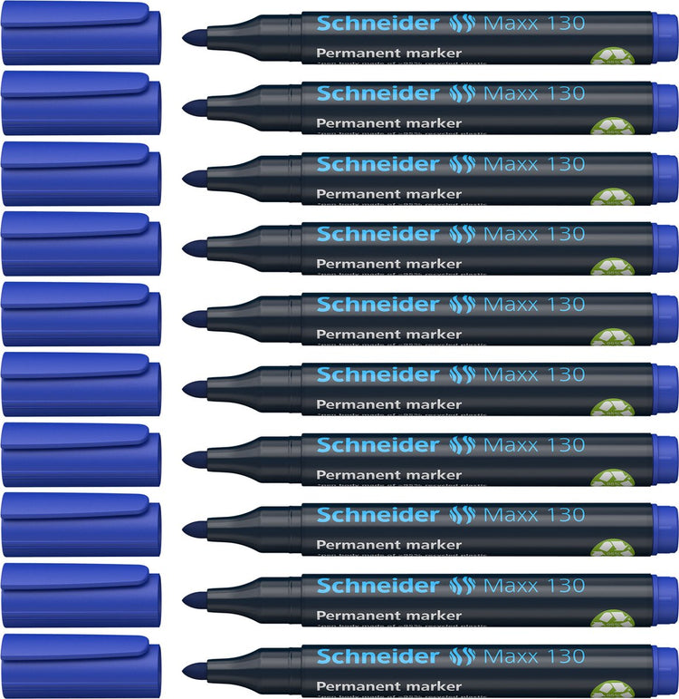 Schneider schrijfwaren schneider permanent marker - maxx 130 - ronde punt - schrijfkleur blauw - doos 10 stuks