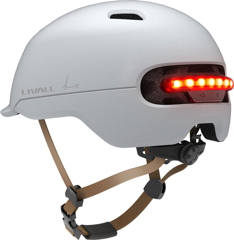 Livall c20 white large - (smart) fietshelm - sos functie - smart verlichting - remlicht