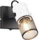 Trio tosh - spot - zwart wit - excl. 1x e14 15w - wandspot met schakelaar - houten elementen in wit