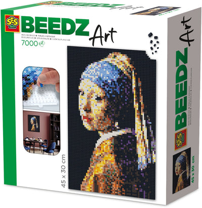 Ses creative beedz art strijkkralen - meisje met de parel - voor volwassenen - 7000 stuks - knutselen - pvc-vrij - schoencadeautjes sinterklaas