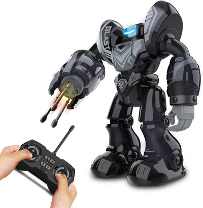 Silverlit robot robo blast zwart - bestuurbare speelgoedrobot met schietende vuist - 34 cm hoog