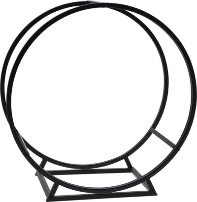 Pro garden brandhoutrek - metaal - zwart - 50 x 25 x 51 cm - openhaard accessoires