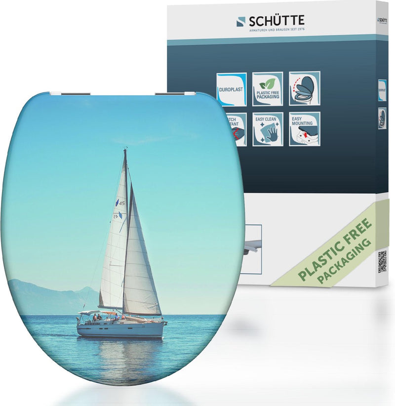 Schütte wc-bril 82148 sailing - duroplast - soft close - verchroomde scharnieren - decor - 1-zijdige print