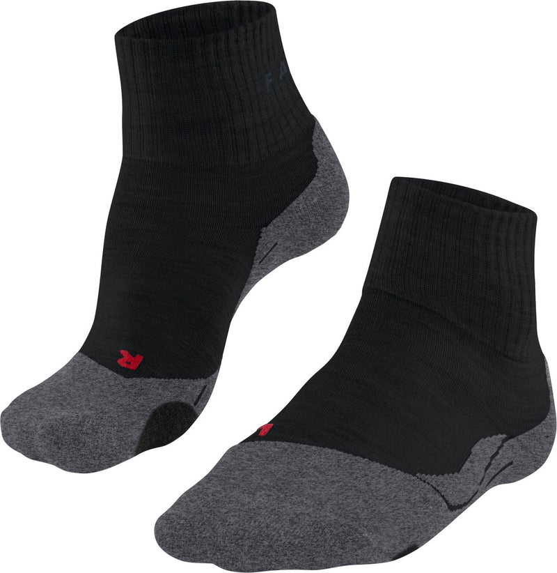 Falke tk2 short anti-blaar dik wol functioneel materiaal wandelsokken heren zwart - maat 42-43