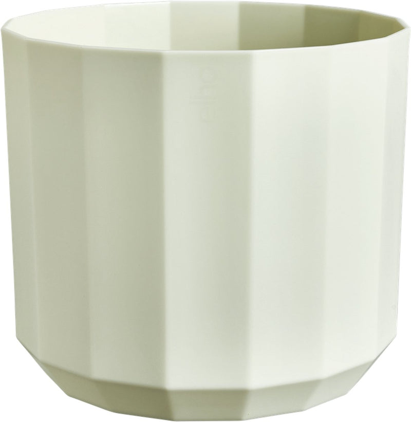 Elho facet rond 26cm - bloempot voor binnen - 100% gerecycled plastic - ø 25.9 x h 23.3 cm - theegroen