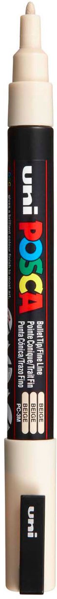 Uni posca pc3m acrylmarker beige - ronde punt tot 1,3 mm