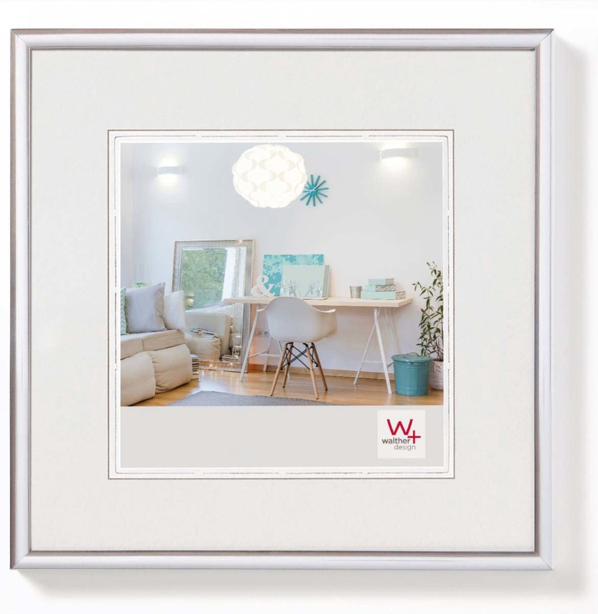 Walther new lifestyle - kunststof lijst - fotoformaat 30x30 cm - zilver