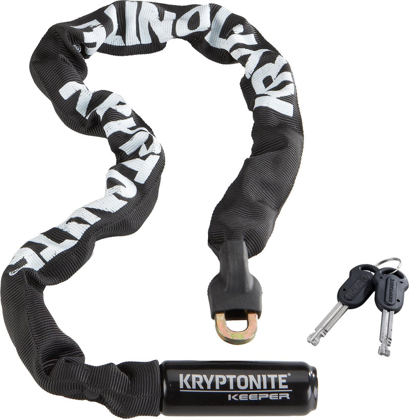 Kryptonite keeper 785-ketting met geïntegreerd slot – kettingslot fiets – fietsslot met ketting voor elektrische fiets – 85 cm – staal – zwart