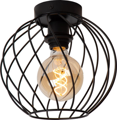 Lucide danza - plafonnière (plafondlamp) - ø 25 cm - 1xe27 - zwart