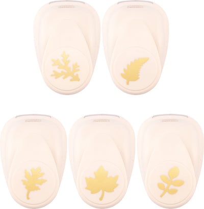Vaessen creative pons set - figuurpons - herfstblaadjes - 5 st. - 1,7 tot 2,5 cm