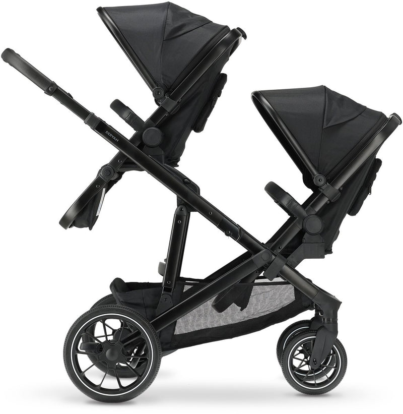 Deryan evy v2 duo kinderwagen - uitbreidbaar - extra zitje - zwart