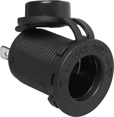 Proplus inbouwstekkerdoos din 12v 24v – voor auto, camper, vrachtwagen en boot – max. 10a met afsluitdop – zwart