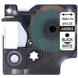 Labeltape rillstab o45803 zwart, wit
