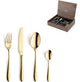 Amefa oxford - 24-delige bestekset - voor 6 personen - hoogglans - goud - in luxe houten kist