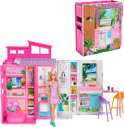 Mattel barbie vakantiehuis met modepop speelset