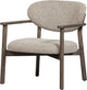 Woood udar fauteuil met houten frame - polyester - donkerbruin