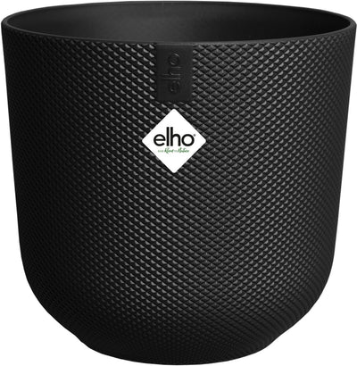 Elho jazz rond 19 bloempot voor binnen - woonaccessoire van 100% gerecycled plastic - ø 18.9 x h 17.6 cm - living black