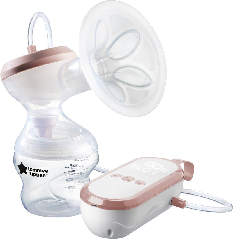 Tommee tippee made for me - enkele elektrische borstkolf - sterke zuigkracht - zacht gevoel - oplaadbaar via usb - stil - draagbaar - express-modi - inclusief babyfles