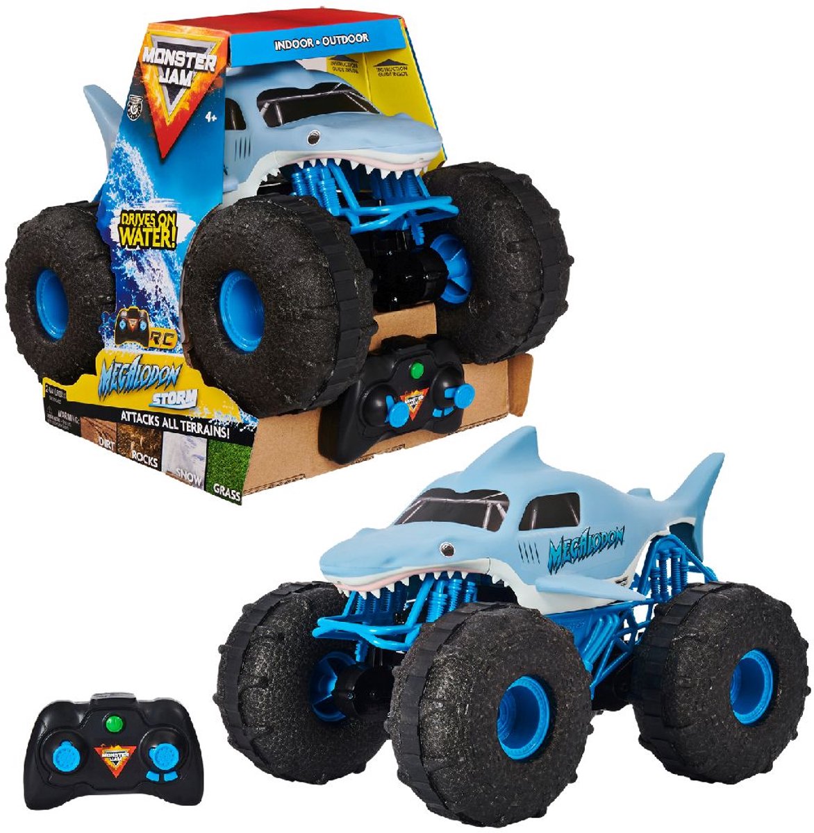 Monster jam rc - megalodon storm - afstandsbestuurbare auto - schaal 1:15 - 2,4 ghz