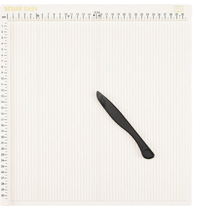 Vaessen creative rilbord - score easy - 30,5 x 30,5 cm - met vouwbeen en liniaal - in cm - offwhite