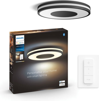 Philips hue being plafondlamp - warm tot koelwit licht - zwart - bluetooth - incl. 1 dimmer switch
