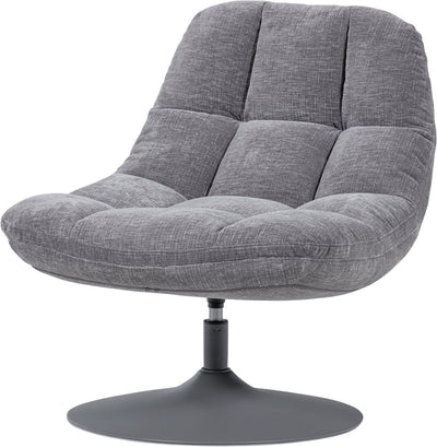 Woood elvi draaifauteuil - chenille structuur - lichtgrijs - 81x73x84